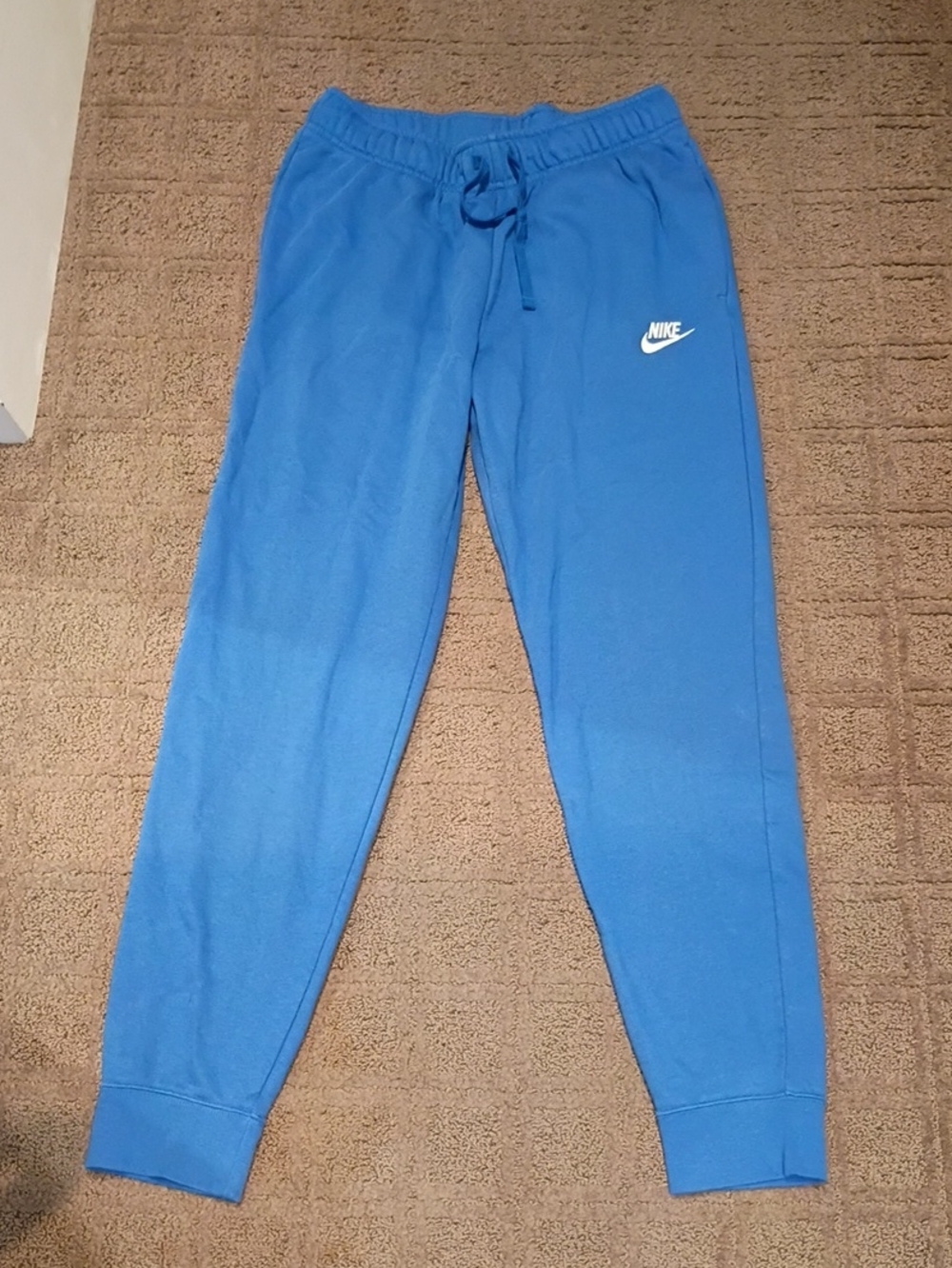 Nike Kids Royal Blue Fleece Joggers with White Swoosh